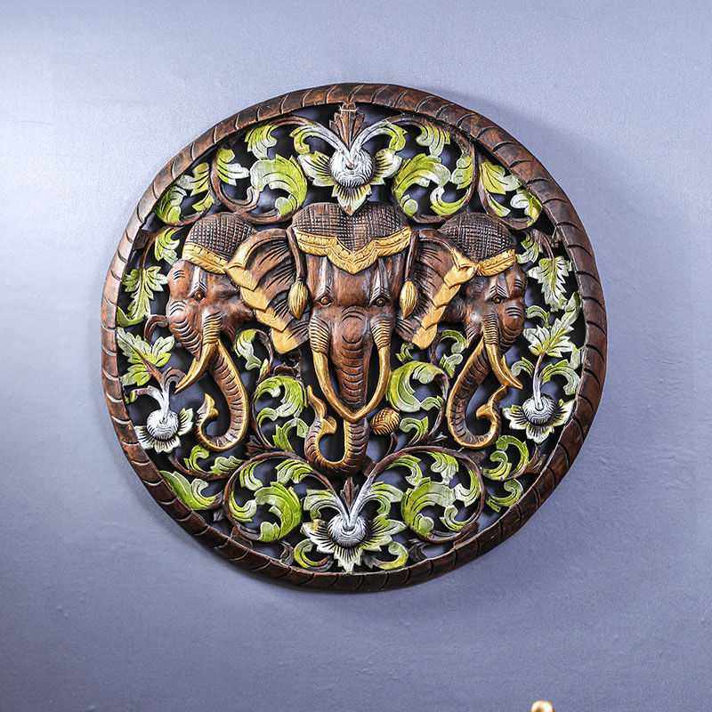 异丽泰国木雕墙饰吉祥大象挂件东南亚风格电视背景墙装饰玄关壁挂,电子元器件市场,其它元器件,淘宝优惠券,粉丝福利购,淘宝优惠卷