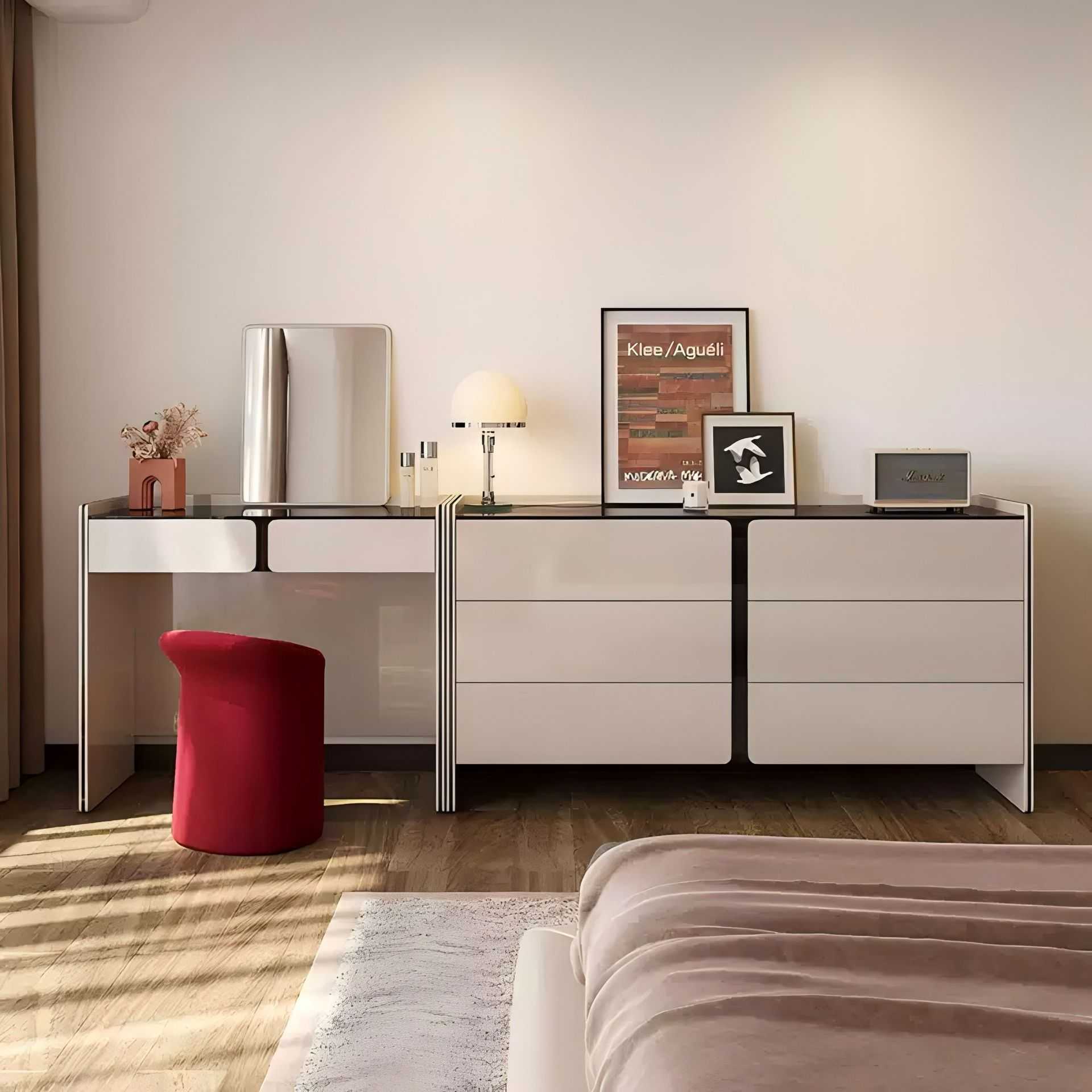 凯丽时刻意式轻奢六斗柜梳妆台室化妆桌床尾收纳储物柜C卧室收纳