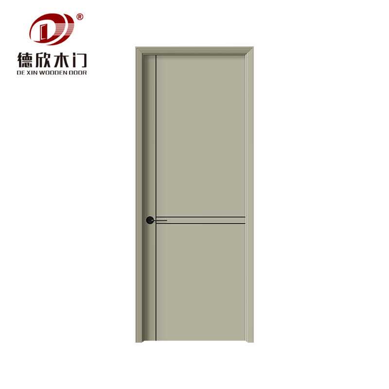 定制轻奢简约风莫兰迪平板实木套门卧室门房间门烤漆平开门-下单
