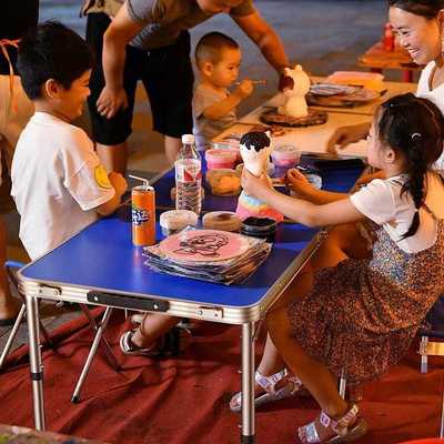 AL折叠桌户外夜市摆摊地推展业可折叠桌子餐桌椅便携式家用促销桌