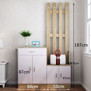 鞋柜衣帽架一体入户门鞋柜进门挂衣架落地客厅家用入户鞋帽一体柜