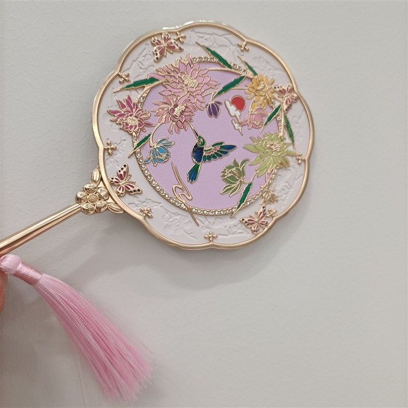 复古宫廷风手柄镜子手持镜子流苏化妆镜国风古典舞蹈道具礼物镜子