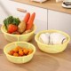 圆形黄色菜篮家用厨房洗菜盆沥水篮超密淘米漏水筛加厚洗水果篮子