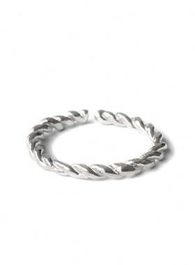 PZA 麻花扭纹冷淡风戒指女生2024年新款潮流指环简约高级感食指戒