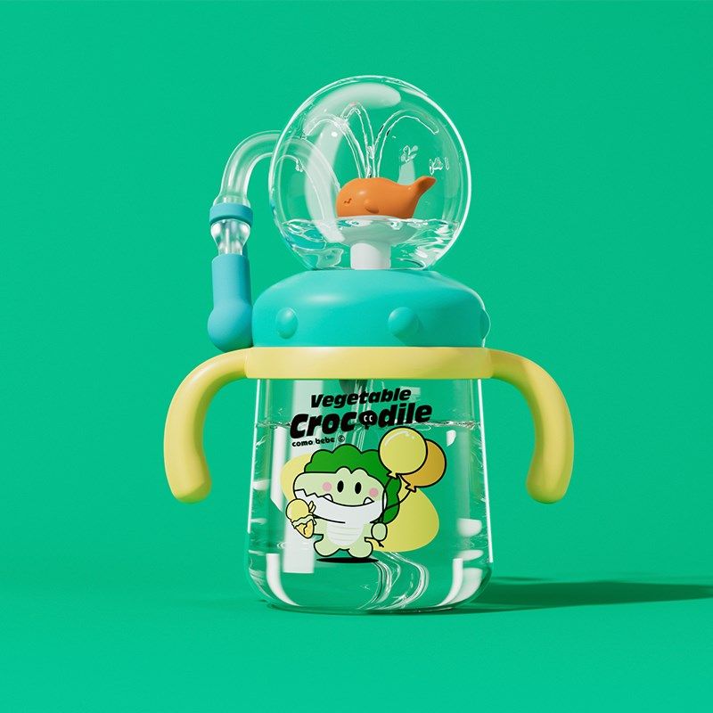 儿童水杯鲸鱼喷水杯宝宝吸管杯一两岁以上幼儿园家用婴儿喝水杯,婴童用品,儿童水杯,淘宝优惠券,粉丝福利购,淘宝优惠卷