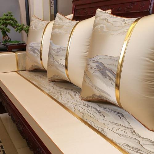 新中式红木沙发坐垫实木家具坐垫罗汉床垫子五件套实木沙发垫定做