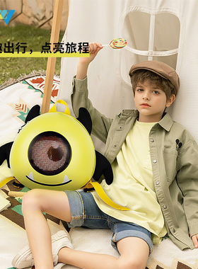 LOY小恶魔卡通背包LED少女可爱学生卡通粉色黄色双肩包儿童礼品