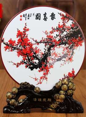 新中式摆件复古工艺品客厅书房间中E国风古典装饰品玄关博古架摆