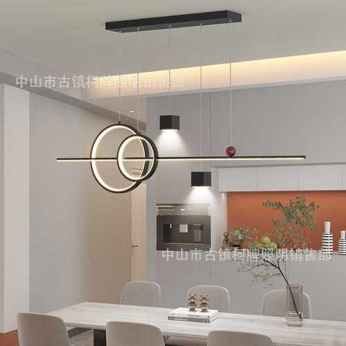 餐厅灯吊灯轻奢灯具现代简约饭厅餐桌吧台北欧极简长条创意设计感