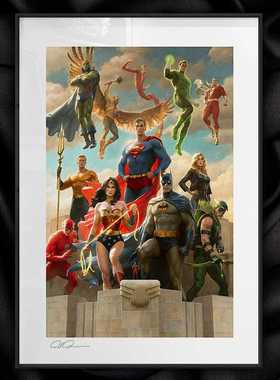 Sideshow 500333U珍藏签名艺术画DC正义联盟收藏装饰画工作室挂画