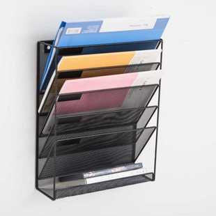 金属铁网网格五层杂志架置物架包边文件架收纳整理办公家居用品