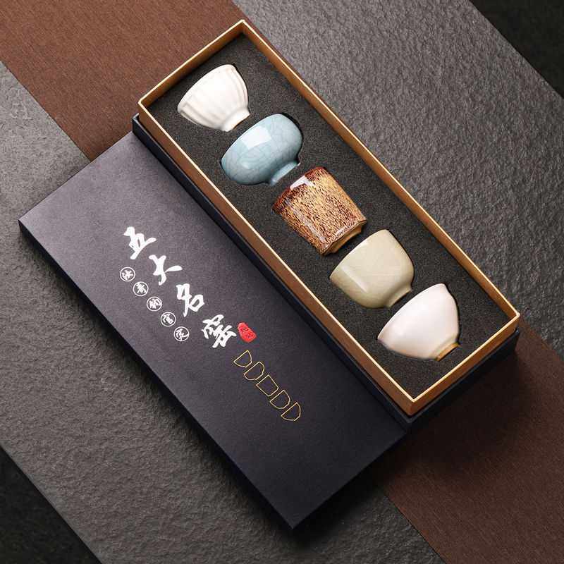 文创礼品五大名窑茶杯套装主人杯品茗杯陶瓷茶盏功夫茶具礼盒装,玩具/童车/益智/积木/模型,垂直悬浮玩具,淘宝优惠券,粉丝福利购,淘宝优惠卷