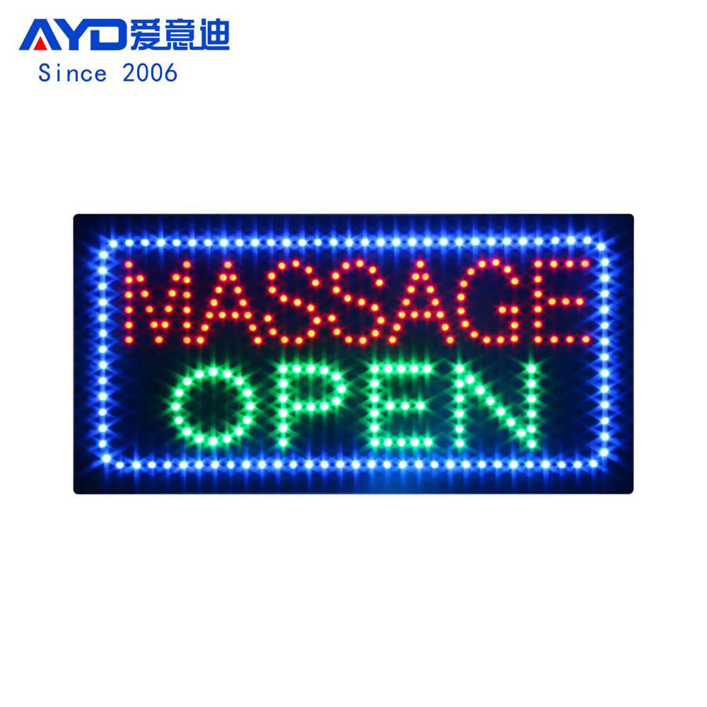 跨境出口亚克力LED广告牌按摩店标识灯牌LED MASSAGE OPEN SIGN