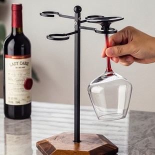 红酒杯架客厅酒柜高脚杯悬挂摆件家用4只轻奢高脚杯架倒挂架 欧式