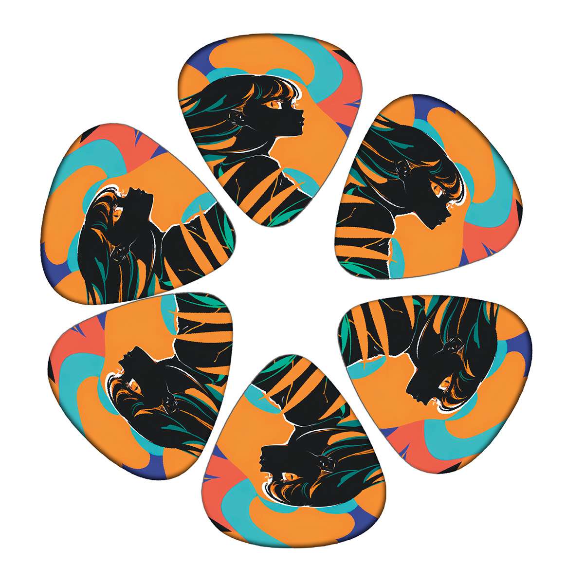 10片装彩色吉他拨片配件彩绘尤克里里弹片 乐器来图制作