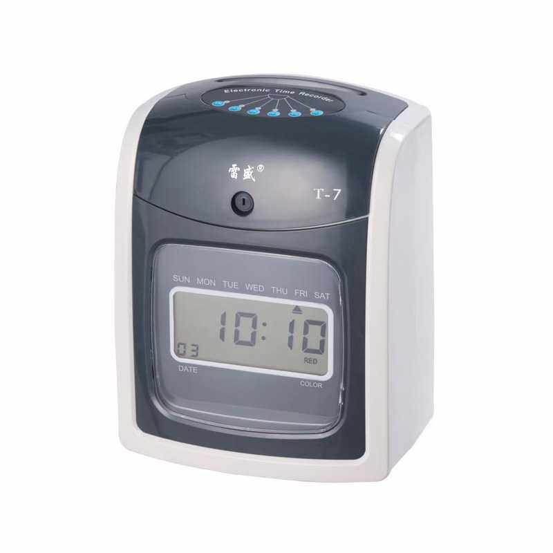 雷盛BUROSTYLE办公设备考勤钟跨境自动正反面识别打卡液晶显示T-7