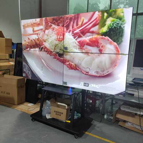 55寸2x2可移动支架液晶拼接屏 3.5mm拼缝大屏lcd监控显示大屏现货