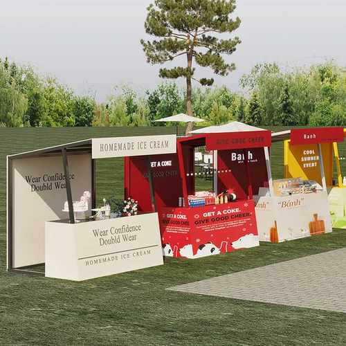 集市摊位展示架户外铁艺可移动摊位车网红夜市活动摆摊桌促销棚架