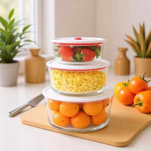 3000ml耐热玻璃保鲜盒现代简约食品密封餐盒带盖冰箱收纳大号饭盒