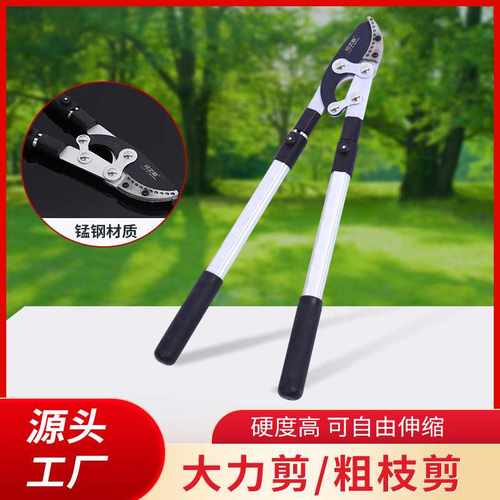 [厂家 大力剪粗枝剪]修枝剪锰钢园林剪刀可伸缩果树果园专用