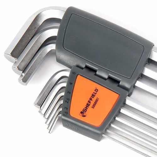 SHEFFIELD/钢盾9件套公制长球头内六角扳手L形内六角套装S050007