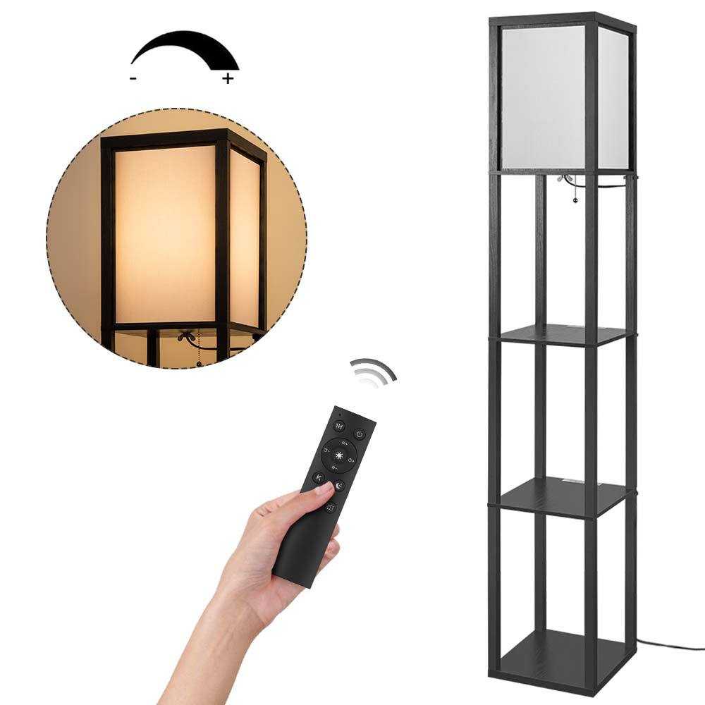 新款亚马逊遥控布罩落地灯 置物架书架物品摆放落地灯