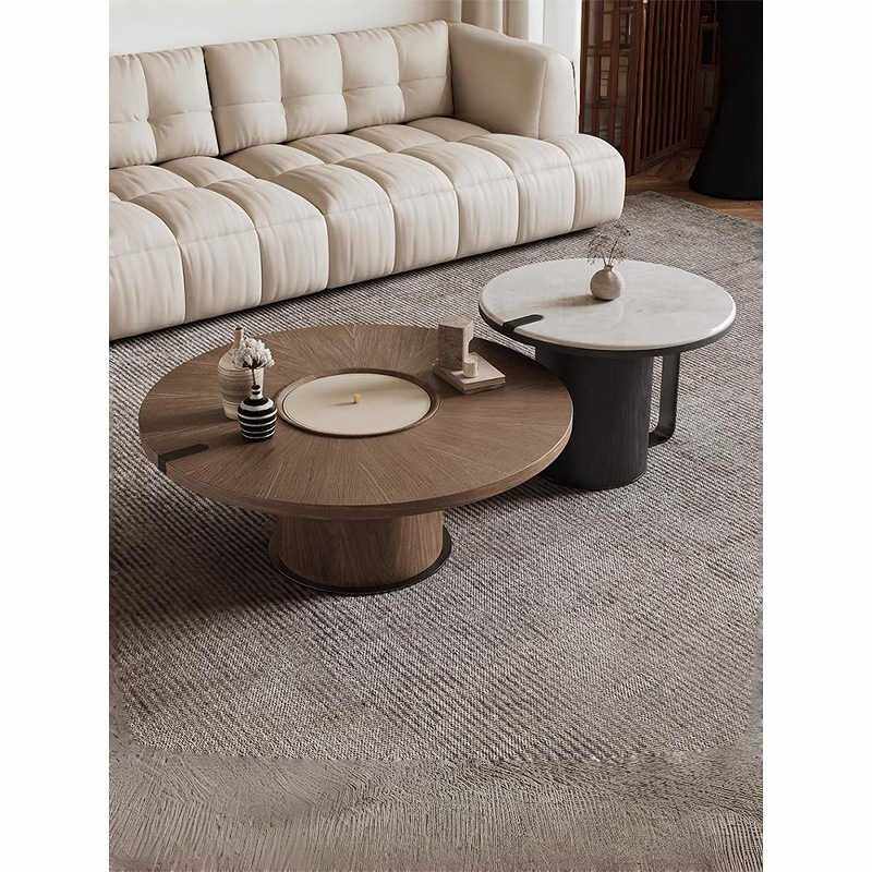 MEZ913恒社 意式极简微晶石圆形茶几组合小户型客厅2025新