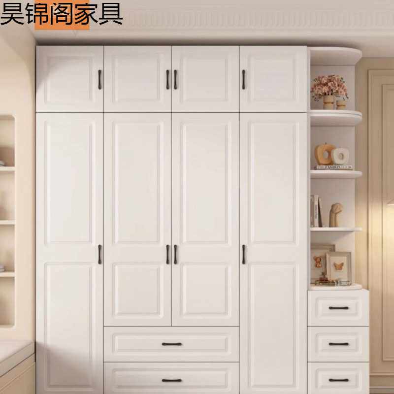 全实木衣柜家用卧室简易儿童柜子出租房屋用柜子带抽屉大衣橱衣柜