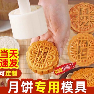月饼模具2025新款手压式家用做75克100g按压50中秋广式磨具商用大