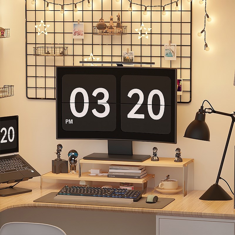 台式电脑USB显示器增高架屏幕垫高底座笔记本支架宿舍简易办公桌