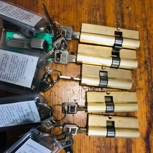 防盗门锁芯全铜AB锁芯铜大门锁芯老式双面防撬铜弹子通用型