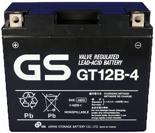 现货进口GS GT12B-4 12V10AH适用于各种摩托车启动型电瓶蓄电池
