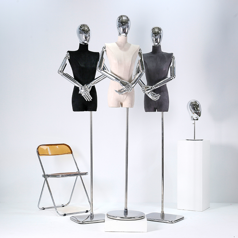 新款韩版平肩直角肩麂皮绒模特道具女服装店橱窗展T示架子加厚底