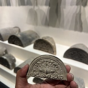 河北博物院燕国双龙瓦当立体冰箱贴树脂博物馆文创家居饰品礼物