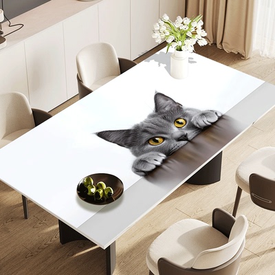 森美瑞桌垫防水防油防烫免洗PVC方桌餐桌桌布轻奢高级感茶几桌垫