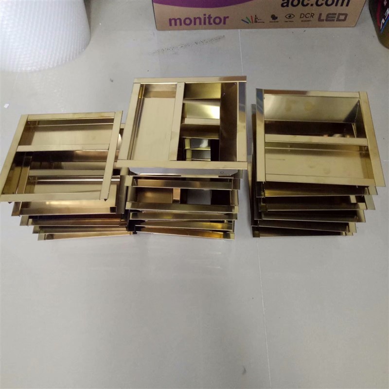 不锈钢垃圾桶四菱角酒店大理石烟灰桶果皮箱带烟灰缸钛金盖子配件