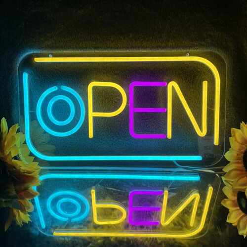 透明亚克力led发光字open造型彩灯广告牌装饰氛围灯灯牌霓虹灯