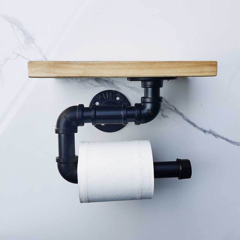 美式工业风置物架 家用装饰架  简约卫生间复古墙上纸巾架