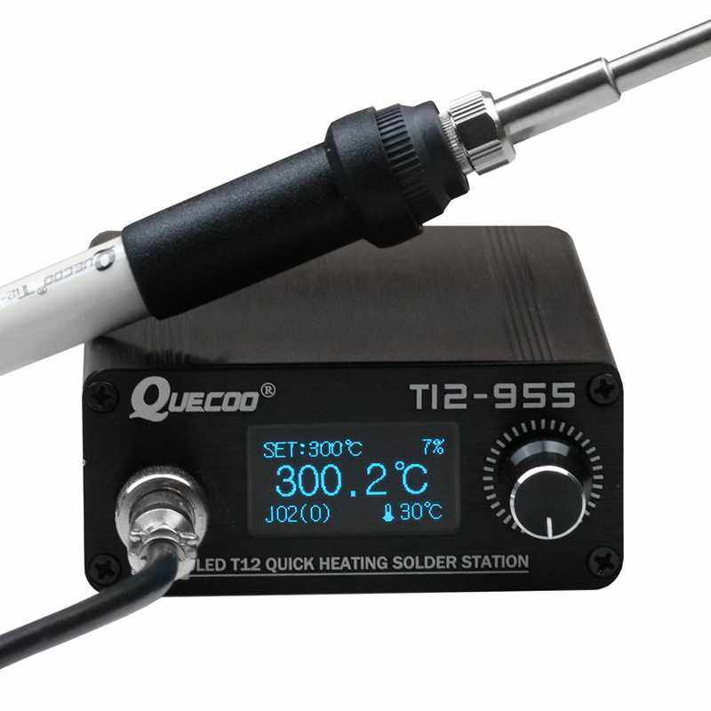 QUECOO大功率T12-955数显恒温焊台STM32 V2.1S主控白菜白光电烙铁