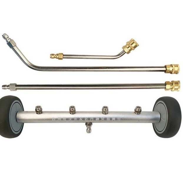 跨境车底刷不锈钢加长杆1/4快插万向轮汽车底盘清洗