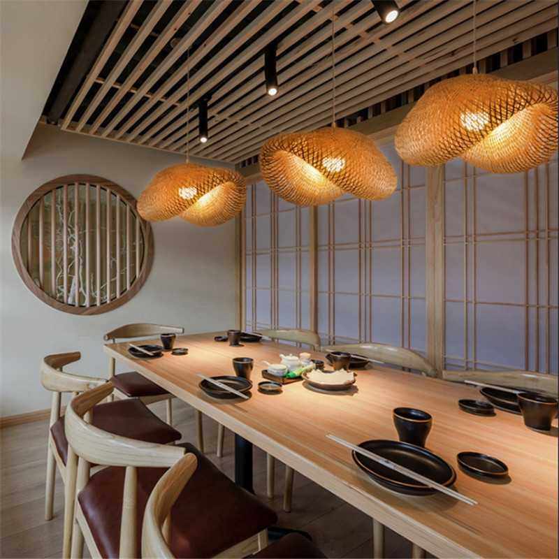 现代新中式竹编灯茶室禅意创意日式风格工程定制竹编吊灯工厂直销