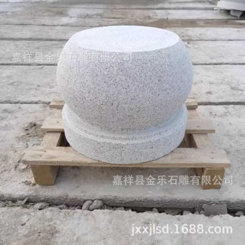 厂家直供花岗岩柱墩石空心仿古包柱石栗子面柱脚石装饰摆件