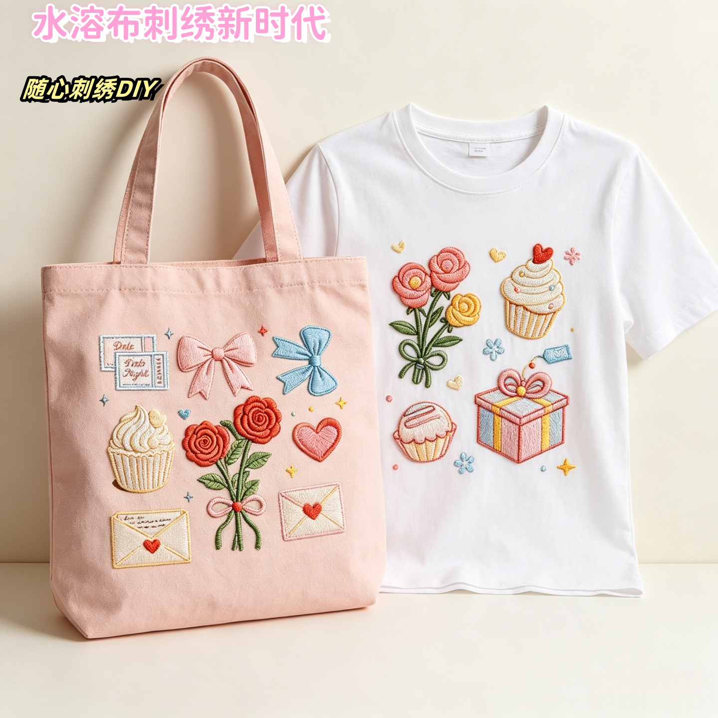 A4卡通字母/花朵/蝴蝶结水溶布