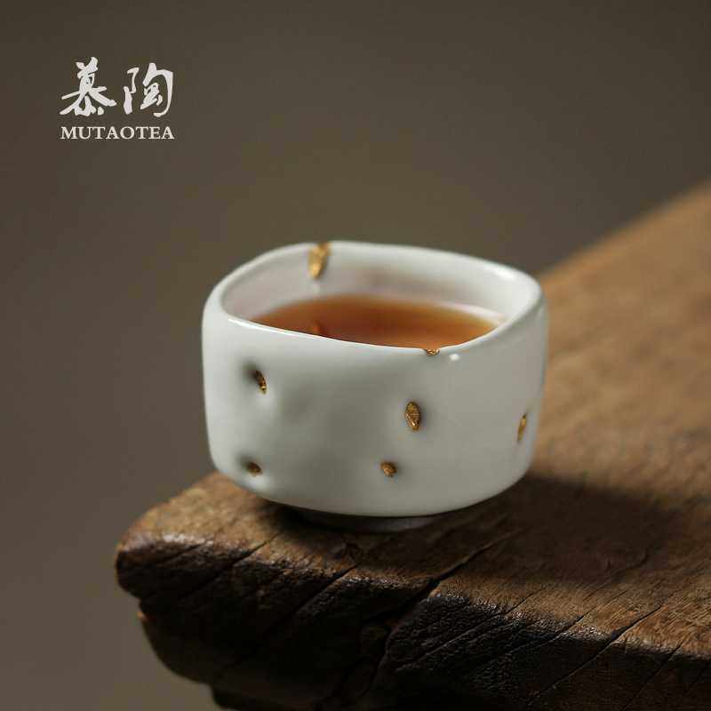 慕陶手作志野烧茶杯 日式描金主人杯陶瓷功夫茶盏开片个人品茗杯,玩具/童车/益智/积木/模型,垂直悬浮玩具,淘宝优惠券,粉丝福利购,淘宝优惠卷