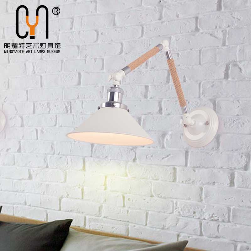 创意仿古麻绳铁艺吊灯艺术餐厅书房客厅过道网咖卧室美式乡村壁灯