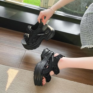 外E穿小个子厚底魔术贴运动沙滩女 今年流行 新款 凉鞋 女2025夏季