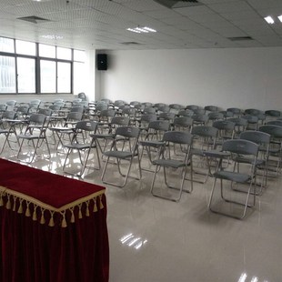 会议办公椅场会椅一体新闻桌椅 培训椅加厚带写字板n可折叠免安装
