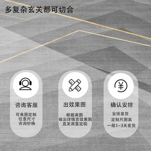 现代入户门地垫玄关进门脚垫C大门门垫客厅地毯可裁剪垫子防 新款