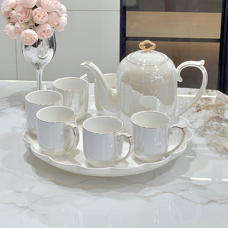 陶瓷茶具套装家用客厅水杯杯具乔迁新居新婚茶壶茶杯轻奢水具