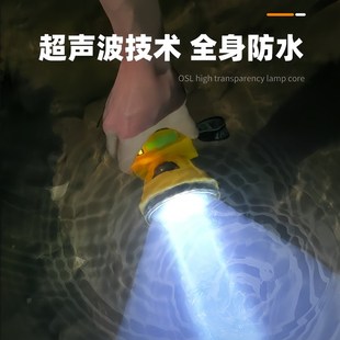 远射全身防水矿灯钓鱼赶海潜水头灯 强光可充电LED头灯超亮头戴式